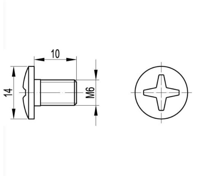 DKC CM010610 Винт с крестообразным шлицем М6х10 (☑) - Цена 4 руб.